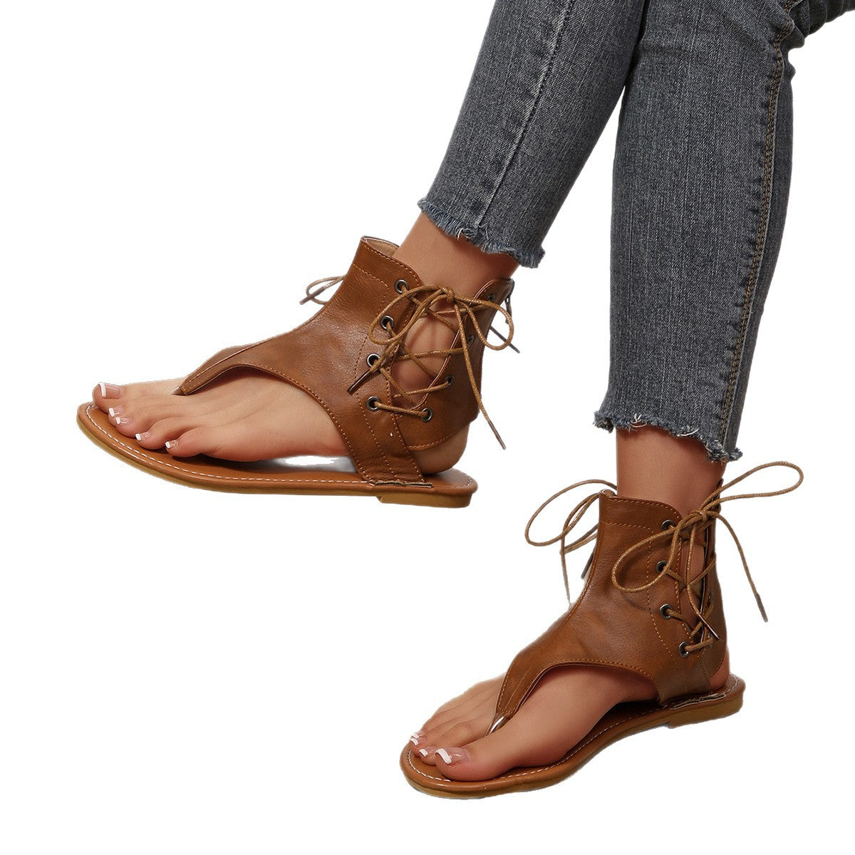 Damen Schnürsandalen mit elegantem Riemendesign und Komfortfußbett R&B