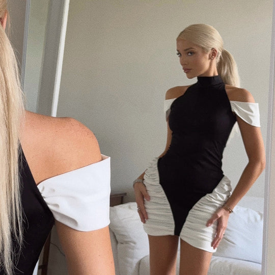 Damen Figurumspielendes Kleid mit durchgehendem Rüschendesign R&B