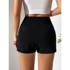 Damen Minirock mit schrägem Schnitt und Knopfdetails R&B
