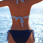 Damen Bikini mit modischem Streifenmuster