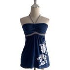 Damen Strandoberteil mit floralem Design und schulterfreiem Schnitt R&B