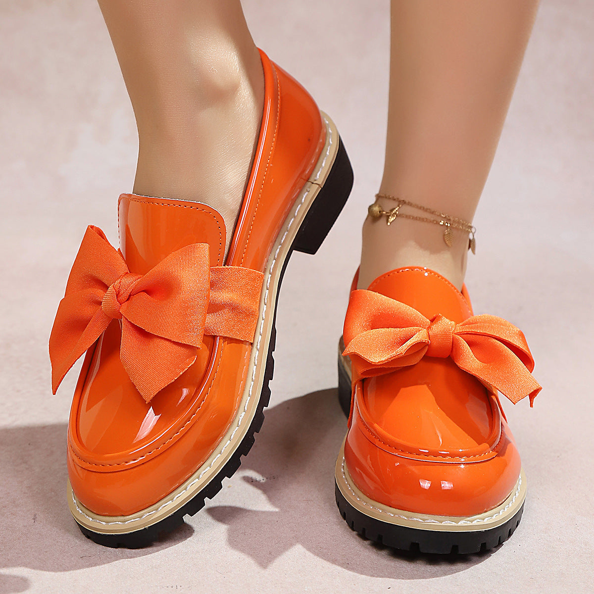 Damen Ballerina-Schuhe mit dekorativen Schleifen und rutschfester Sohle R&B