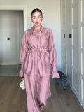 Damen Schicke Bluse und weite Hose im eleganten Look R&B