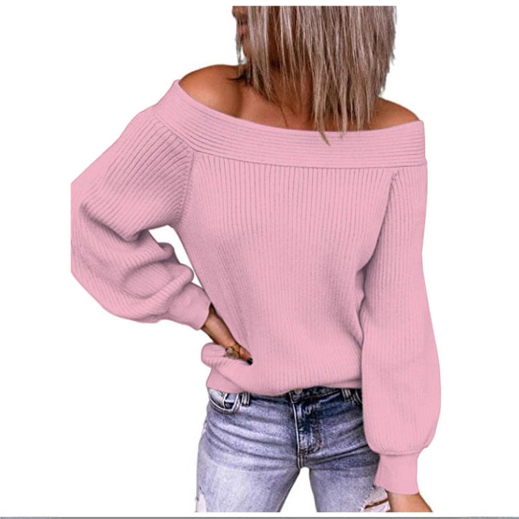 Damen Off-Shoulder Strickpullover R&B