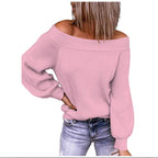 Damen Off-Shoulder Strickpullover R&B