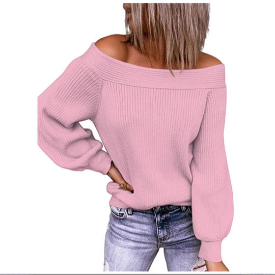 Damen Off-Shoulder Strickpullover R&B