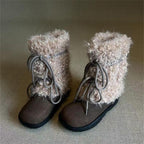 Damen kuschelige Winterboots mit flauschigem Innenfutter und modischen Schnürdetails R&B