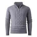 Herren Eleganter Strickpullover mit hohem Kragen und Reißverschluss R&B