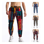 Herren lockere Freizeithose mit buntem Muster und elastischem Bund R&B