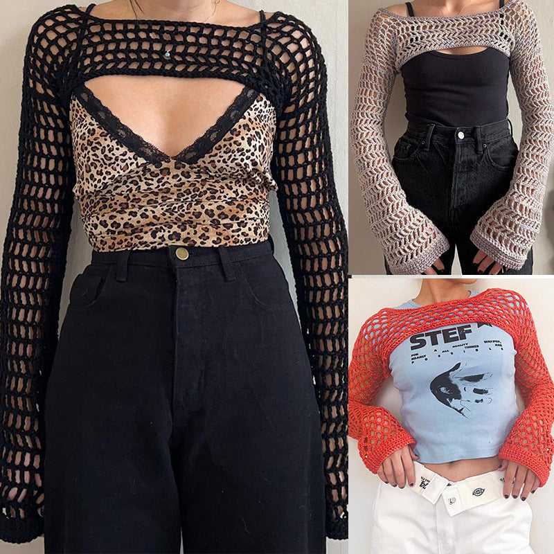Damen luftiges, gehäkeltes Oberteil R&B