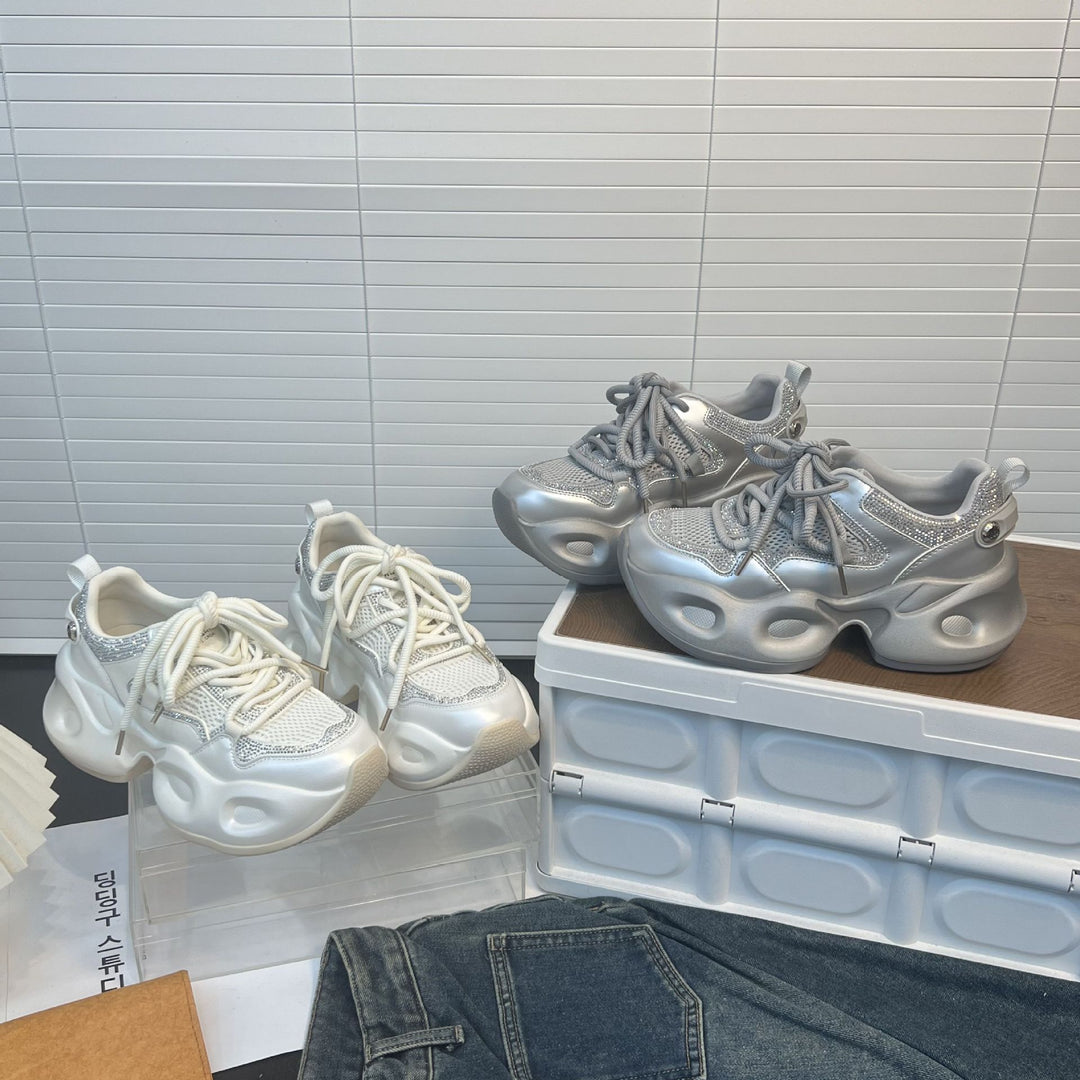 Damen Sportliche Sneakers mit Glitzer-Akzenten und innovativer Dämpfungstechnologie R&B