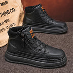 Damen Hohe Schnürstiefel mit seitlichem Reißverschluss und dämpfender Sohle R&B