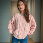 Damen Grobstrickpullover mit modernem Zopfdesign und lässigem Schnitt R&B