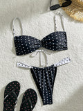 Damen Polka Dot Bikini Set