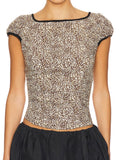 Damen Elegantes und elastisches Leopardenmuster Oberteil