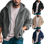 Herren Fleecejacke mit Kapuze und weich strukturiertem Innenfutter R&B