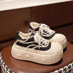 Damen Plüschige Chunky Sneakers mit dicker Sohle R&B