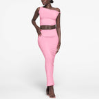 Damen Crop-Top und Maxi-Rock Set R&B