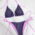 Damen Triangel-Bikini mit animalischem Muster und verstellbaren Seitenbändern R&B