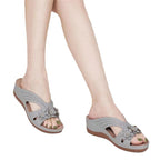 Damen Bequeme Sandalen mit floralem Design und atmungsaktiver Oberflächenstruktur R&B
