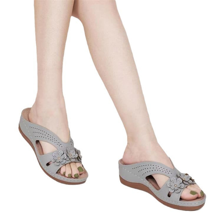 Damen Bequeme Sandalen mit floralem Design und atmungsaktiver Oberflächenstruktur R&B