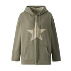 Damen Kapuzenjacke mit auffälligem Sternenmotiv und praktischen Taschen