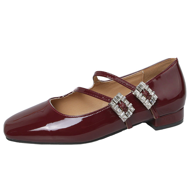 Damen Ballerinas mit dekorativen Riemchen und modischem Glanz R&B
