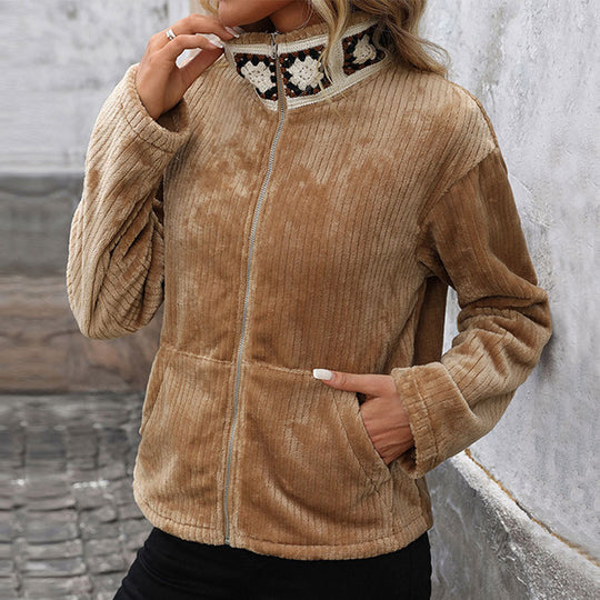 Damen Fleecejacke im komfortablen Rippdesign R&B