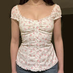 Damen Blusenshirt mit floralem Design und Rüschendetails R&B