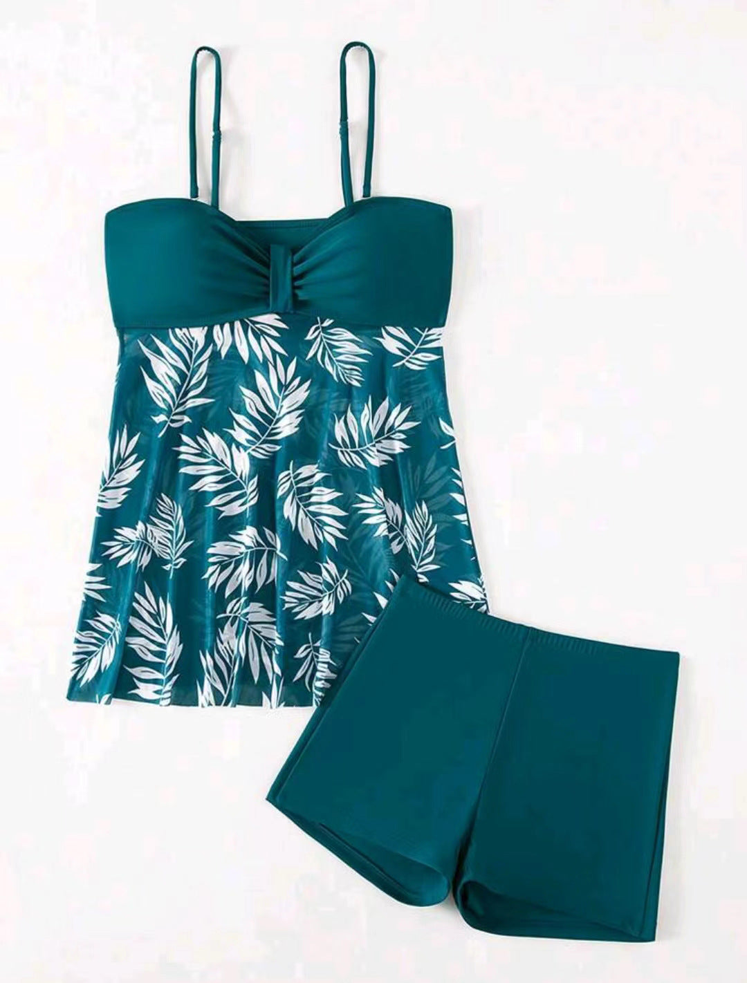 Damen Tankini-Set mit floralem Oberteil und sportlicher Shorts R&B