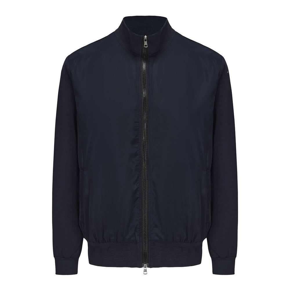 Herren sportliche Übergangsjacke mit modernem Stehkragen und elastischen Bündchen R&B