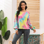Damen lässiger Kapuzenpullover mit modischem Tie-Dye-Muster