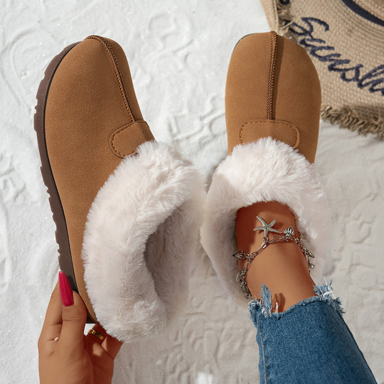 Damen Fuzzy Hausschuhe mit flauschigem Innenfutter R&B