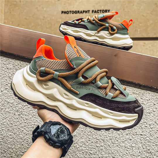 Damen sportliche Mesh-Sneaker mit innovativem Schnürsystem und dämpfender Sohle R&B