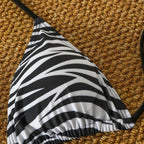Damen Triangel-Bikini-Set mit modernem ZR&Bra-Muster R&B