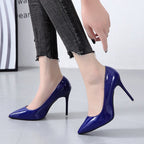 Damen elegante High Heels mit spitzem Zehenbereich und glanzvollem Finish R&B