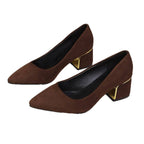 Damen dezente Pumps mit goldenem Akzent R&B