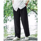 Herren lässige Leinenhose mit elastischem Bund und praktischen Seitentaschen R&B