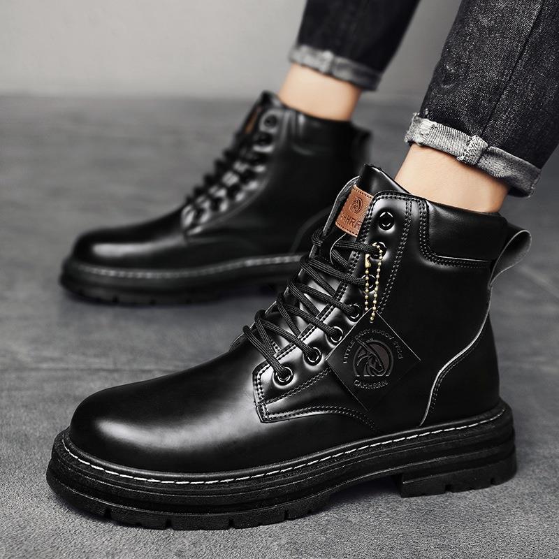 Damen Lederstiefeletten mit robustem Profil und Schnürung R&B