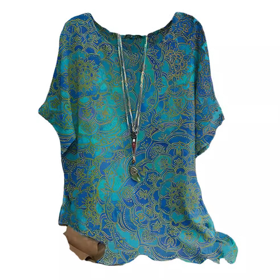Damen Leichte Sommerbluse mit floralem Design
