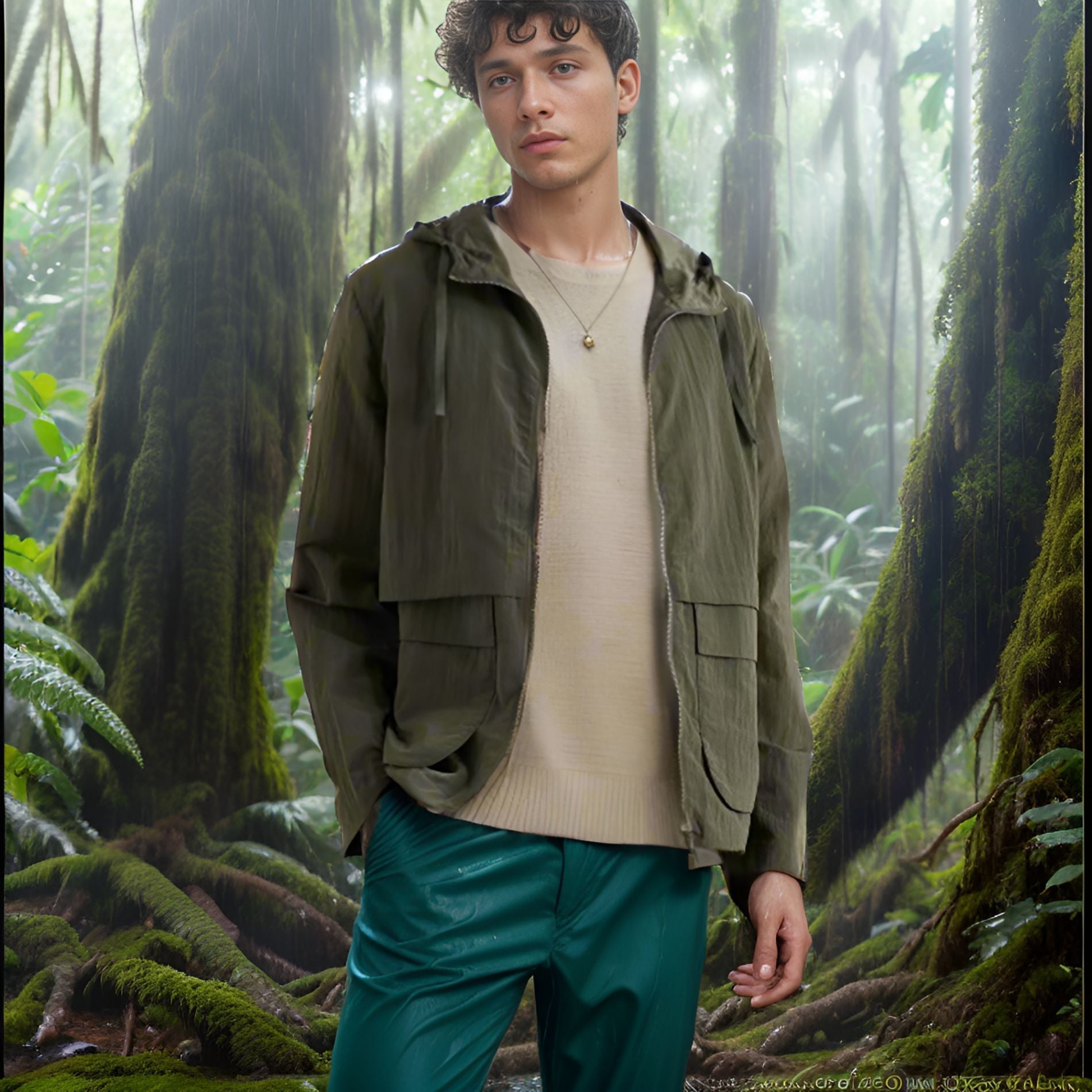 Herren leichte Jacke im lässigen Stil mit großzügigen Taschen R&B
