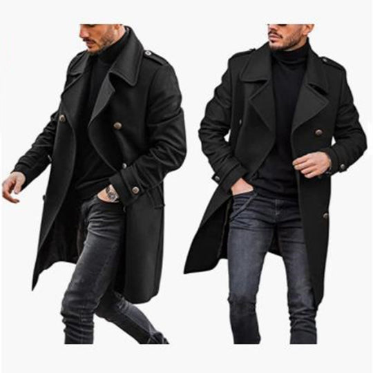Herren eleganter Trenchcoat mit modernem Schnitt und praktischen Details R&B