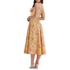 Damen Maxikleid mit schulterfreier Silhouette und romantischem Blumenmuster R&B