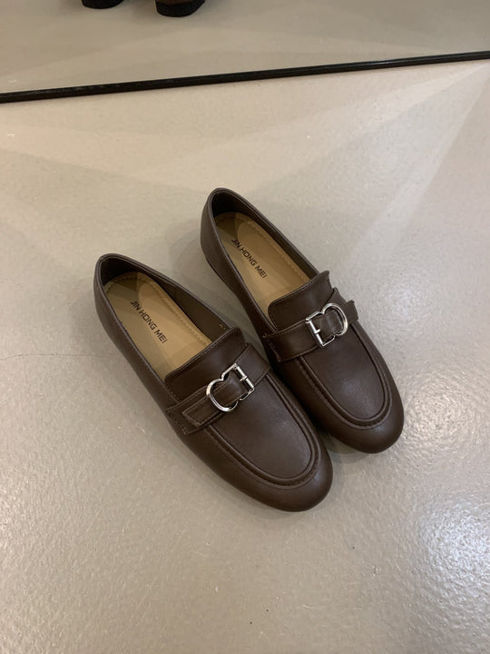Damen elegante Mokassins mit dekorativem Schnallenverschluss R&B