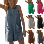 Damen Lässiger Jumpsuit mit praktischen Taschen und weit geschnittenem Design R&B