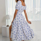 Damen Sommerliches Maxikleid mit Blumenmuster und schulterfreien Ärmeln R&B