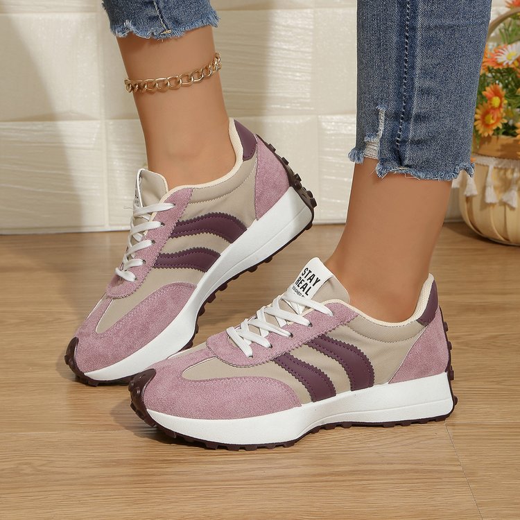 Damen Sportliche Retro Sneakers mit rutschfester Laufsohle R&B