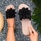 Damen Bequeme Pantoletten mit floralem Dekor R&B