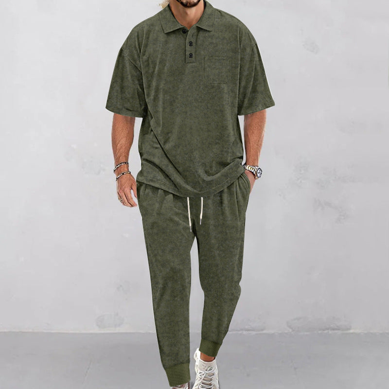 Herren lässiges Freizeit-Set aus weichem Material mit praktischem Kordelzug und elastischem Bund R&B