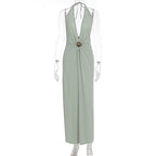Damen Elegantes Wickelkleid mit tiefer V-Ausschnitt und raffiniertem Gürtel R&B